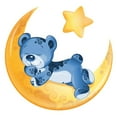 thumbnail image 3 of CafePress - Blue Sleepy Teddy On Moon - Men's Light Loose Fit Cotton Pajama Set, 3 of 7