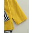 thumbnail image 6 of Qiylii Girls Color Block Clothes Set, Long Sleeve Lapel Shirt Jacket+Trousers, 6 of 8