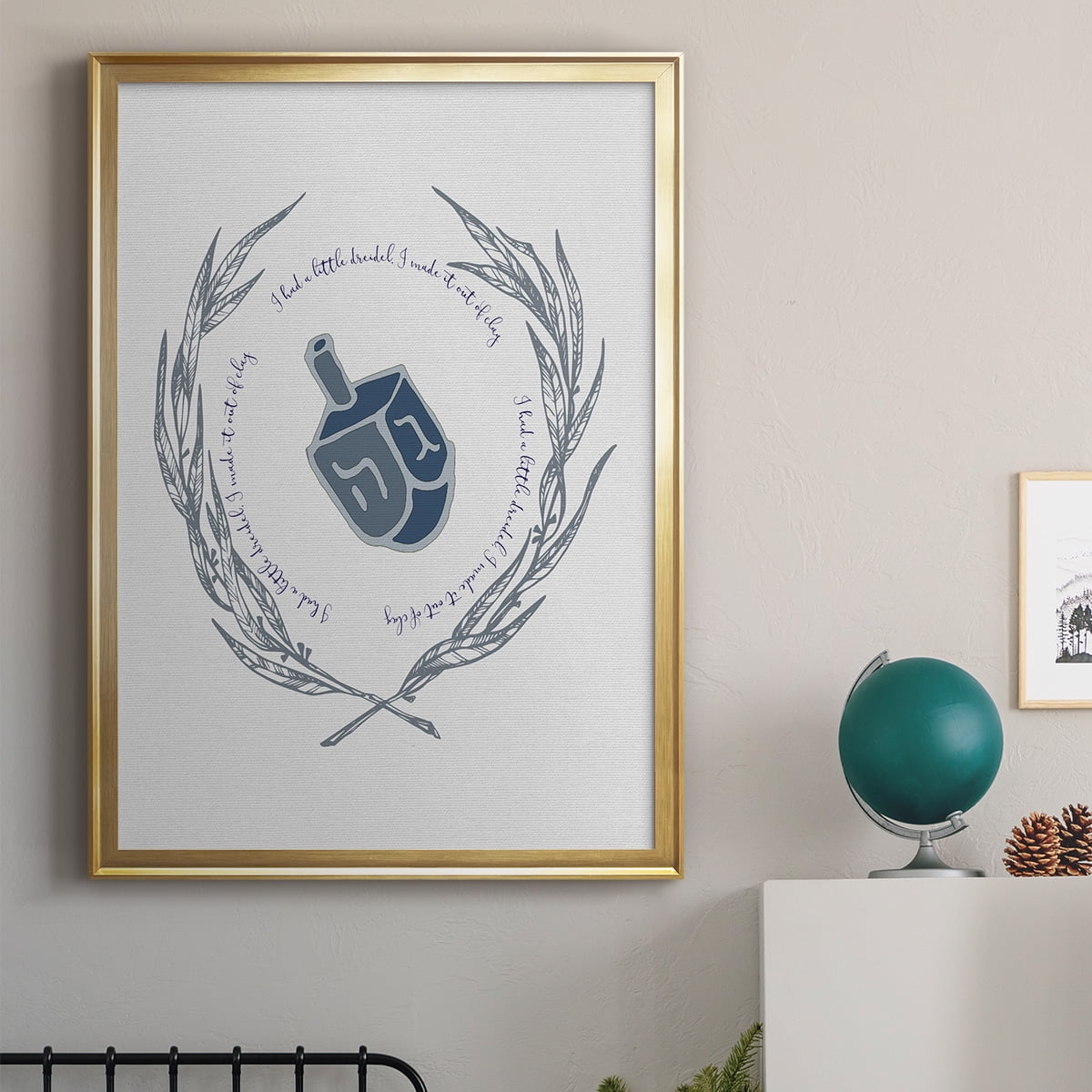 Hanukkah Dreidel Premium Framed Print - Ready to Hang