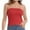 Red, variant on Strapless Crop Tube Tops for Women Solid Color Trendy Sexy Cami Tops