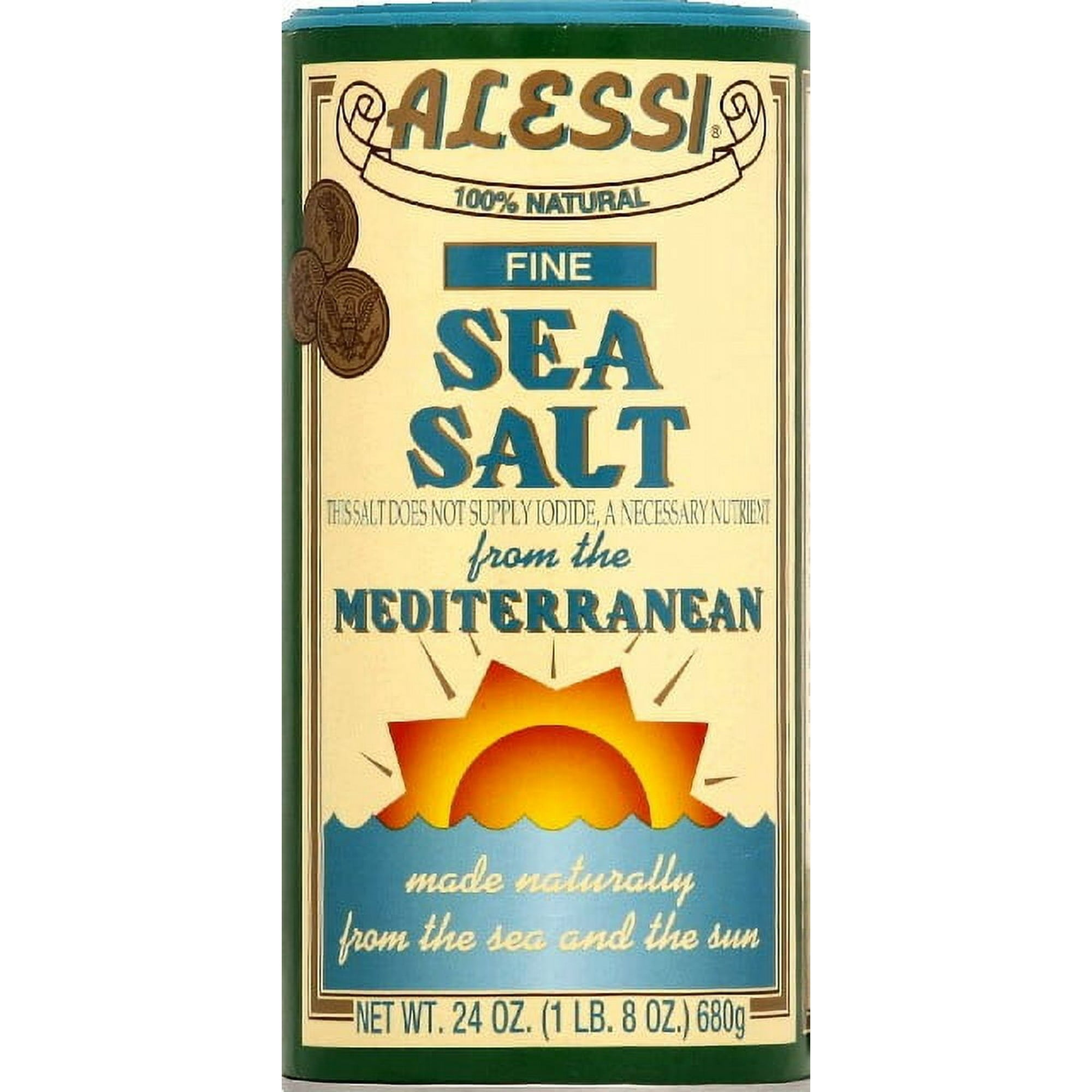 ALESSI - Fine Mediterranean Sea Salt, (2)-24 OZ Pkgs