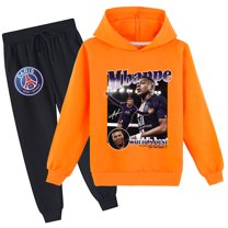 Kids Mbappé Pullover Hoodie and Sweatpants Sets Long Sleeve Tops Hooded Outfits for Boys Girls Clothing