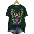 thumbnail image 6 of larppty Christmas Shirts for Women 2025,Christmas Reindeer Print Xmas Holiday Tees Cute Graphic Short Sleeve Tops (Dark Green, S), 6 of 6