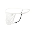 thumbnail image 2 of USNSM Men's Sexy Solid Color Big Mesh Transparent G String Thong Fishnet Low Waist Underwear Lingerie Briefs White XL, 2 of 3