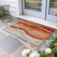 thumbnail image 2 of Burnt Orange Coastal Doormat Outdoor Entrance 18"x30", Summer Beach Nautical Abstract Art Absorb Moisture Dirt Door Mats, Non-Slip Rubber Backing Floor Mats Indoor, Low-Profile Front Door Rugs, 2 of 9