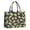 Yellow Lemon Slices, variant on Large Capacity Tote Bag,Yellow Lemon Slices DarkBlue Pattern Handbag Fashion Luxury Tote Bag,15.7"x13"x 5.1" Inches,Laptop Compatible