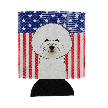 

Caroline s Treasures BB2147CC American Flag and Bichon Frise Can or Bottle Hugger Can Hugger multicolor