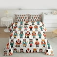 thumbnail image 3 of Manfei Vintage Nutcracker Queen Comforter Set,Merry Christmas Bedding Sets,Gold Xmas Snowflake Bedding Comforter Set For Girls,,Microfiber Bedroom Decor Reversible,3-Piece, 3 of 9