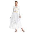 thumbnail image 4 of Yeahdor Praise Dance Dress for Women Liturgical Dancewear Sleeveless Irregular Hem Cross Worship Tunic White M, 4 of 7