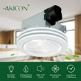 thumbnail image 2 of Akicon Ultra Quiet Bathroom Exhaust Fan with LED Light 80CFM 2.0 Sones Round Bathroom Ventilation Fan with Frosted Glass Cover (Satin White), 2 of 5