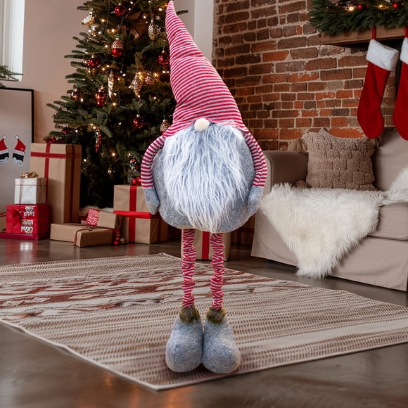 Gnomo Navideño con Piernas Flexibles Color Gris