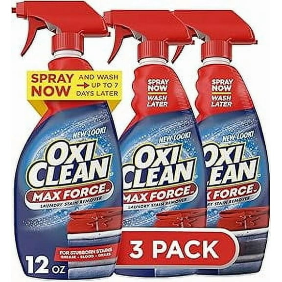 OxiClean Max Force Laundry Stain Remover Spray, 12 Fl. Oz, 3 Pack