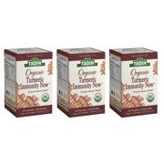 Tadin Organic Turmeric Immunity Now Tea. Promotes Immune System Health and Reduces Heart Risks. Caffeine Free Supplement. 20 Teabags. Pack of 3