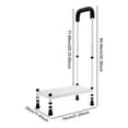thumbnail image 2 of White Carbon Steel 54*29*89-99cm One-Step Bench With High Handrails Height Adjustable Walking-Aid Anti-Skid Pedal Stool, 2 of 13