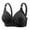 Black, variant on Women's Push Up Wireless Bras 38B/C-44B/C Plus Size Comfort Everyday Bras Flower Print Underwire Free Bra