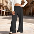 thumbnail image 6 of Lutiedan Sweatpants for Girls Wide Leg Athletic Workout Running Pants High Waisted Jogger Pants with Pockets,Black,10-11 Years, 6 of 7