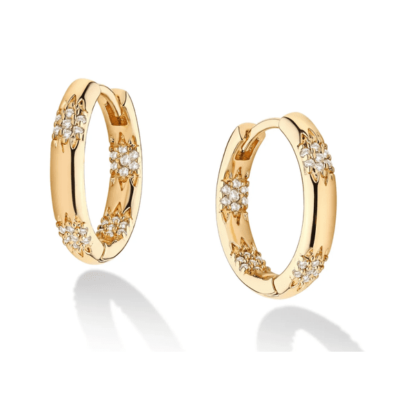 Xtellar Pendientes Cz Para Mujer Niñas Aretes Oro 14k Con Zirconias