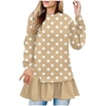 thumbnail image 1 of aidice Tops for Women Trendy Crewneck Long Sleeve Ruffle Shirts Fitting Comfy Fall Warm Pullover Tops, 1 of 5