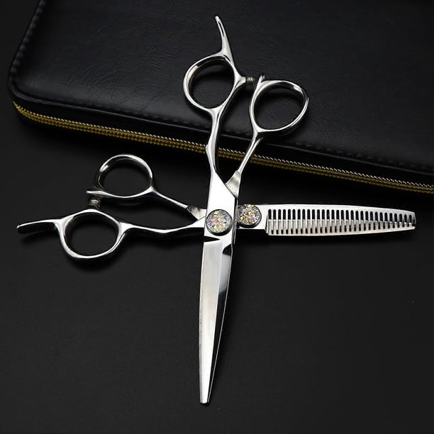 Tijeras de peluquería profesionales de 15 cm con mango ergonómico para salón y uso doméstico.