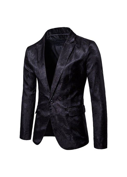 Men's Floral Print Slim Fit Blazer – One Button Prom Jacket For Parties, Events & Special Occasions