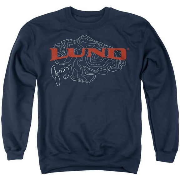 Lund Fish Finder Logo Unisex Adult Crewneck Sweatshirt, Navy, Medium