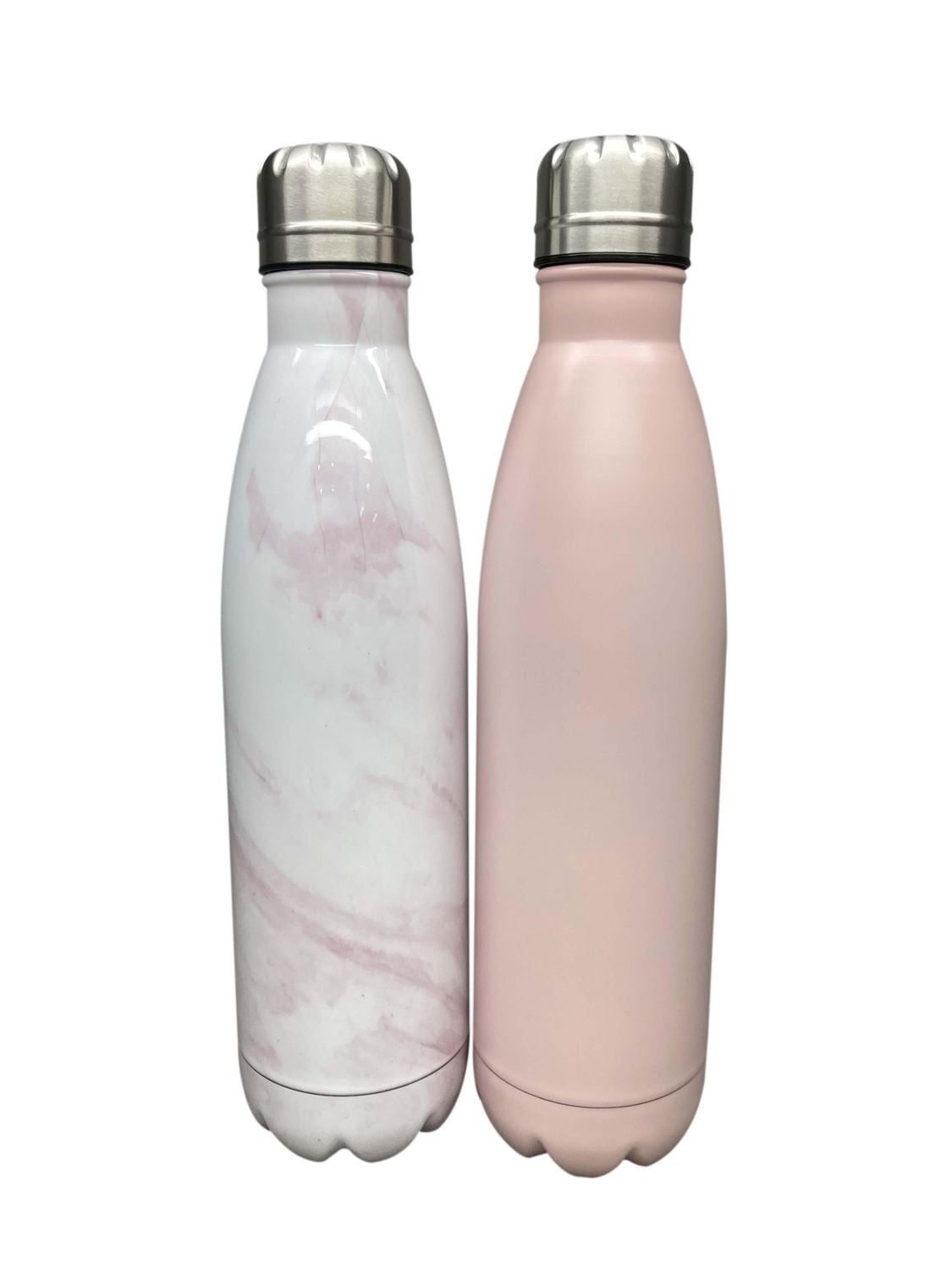 Pack of 2 double wall stainless steel vacuum water bottles