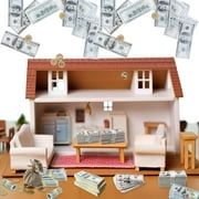 600PCS 1:12 Miniature Dollar Bills Set, Old Tiny Mixed Denominations Money for Mini House
