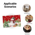 thumbnail image 5 of JOOCAR Christmas Snowman and Tree Holiday Scene Linen Table Mats Set of 4 for Home Kitchen Table Decor 12x18 inch, 5 of 5