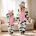 thumbnail image 2 of Xyant Snug Fit Unisex Onesie Pajamas Flannel Animal One Piece Halloween Outfits Sleepwear Homewear for Adult Kids (White,7-8 Years), 2 of 7