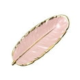 thumbnail image 1 of Leaf Plate Realistic Feather Tray Table Decoration Ceramic Jewelry Ring Trinket Dish Holder Decorative Serving, 1 of 8
