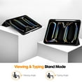 thumbnail image 3 of SaniMore for Apple iPad Pro 11 (2024) Case, Auto Sleep/Wake, PU Leather Case with Tri-Fold Kickstand & Pencil Holder Shockproof Protective Cover for Women Men, Black, 3 of 9
