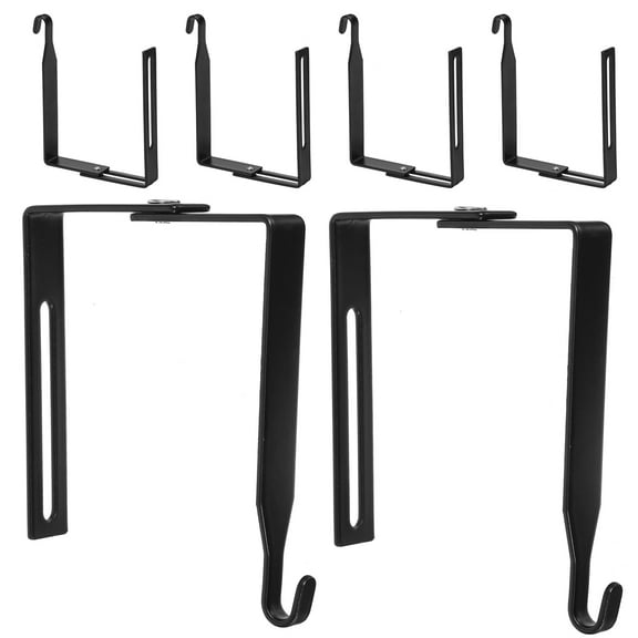 Worgeous  6 Pcs Cubicle Hooks Metal Holders Hinge Hanger Office Black