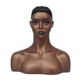 thumbnail image 1 of Cabeza de Maniquí Femenino Cabeza de Peluca de PVC Marrón Oscuro para Pelucas Pendientes Joyería, 1 of 9