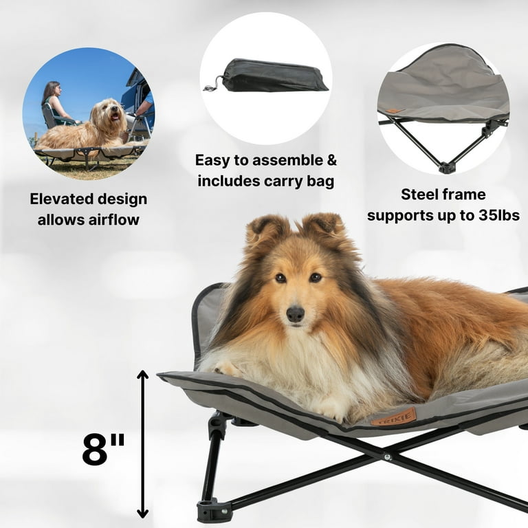 TRIXIE Elevated Camping Cot, Folding Dog Bed, Raised Travel