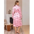 thumbnail image 2 of Ekouaer Silk Robes for Women Shawl Collar Satin Bathrobe Long Bride Wedding Party Robe Lightweight Sexy Sleepwear, 2 of 6