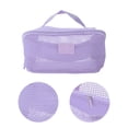 thumbnail image 3 of Unique Bargains 1 Pc Mesh Multifunctional Portable Makeup Bag Light Purple Polyester, 3 of 6
