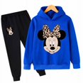 thumbnail image 3 of Conjunto de 2 piezas de sudadera con capucha y pantalones largos de manga larga con estampado de Mickey y Minnie Mouse para niñas, ropa deportiva informal para niñas, 3 of 5