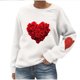 thumbnail image 3 of RKSTN Women's Valentine's Day Sweatshirts Oversized Crewneck Valentines Heart Graphic Print Hoodless Sweatshirt Womens Casual Plus Size Round Neck Loose Comfy Sweatshirt Fall Spring Clothes, 3 of 6