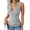 Gray, variant on Women's Wrap V-Neck Ribbed Knit Tank Top, Sleeveless Criss Cross Shirt with Side Buttons, Black, Size S