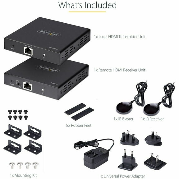 StarTech 4K HDMI Extender Over CAT5/CAT6 Cable 60Hz Video Extender