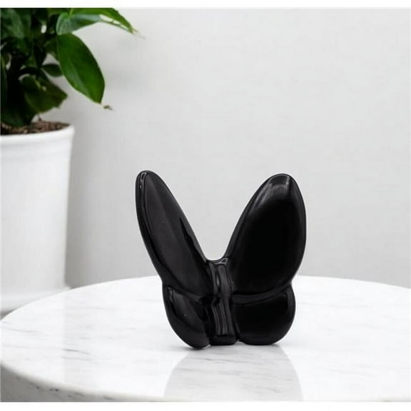 HomeRoots 554014 3 in. Black Crystal Butterfly Figurine Tabletop Sculpture