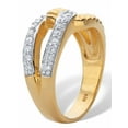thumbnail image 2 of PalmBeach Jewelry Round White Cubic Zirconia  Interlocking Loop Ring 18k Gold Plated Silver .24 TCW, 2 of 5