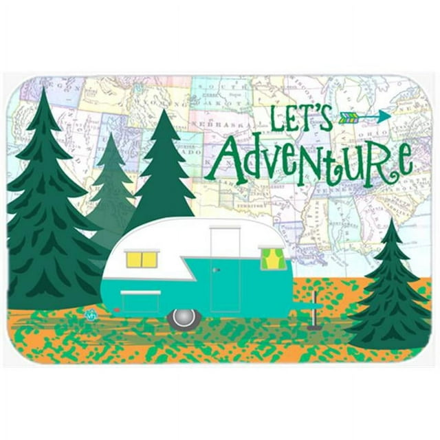 Carolines Treasures VHA3003LCB Lets Adventure Glamping Trailer Glass Large Cutting Board