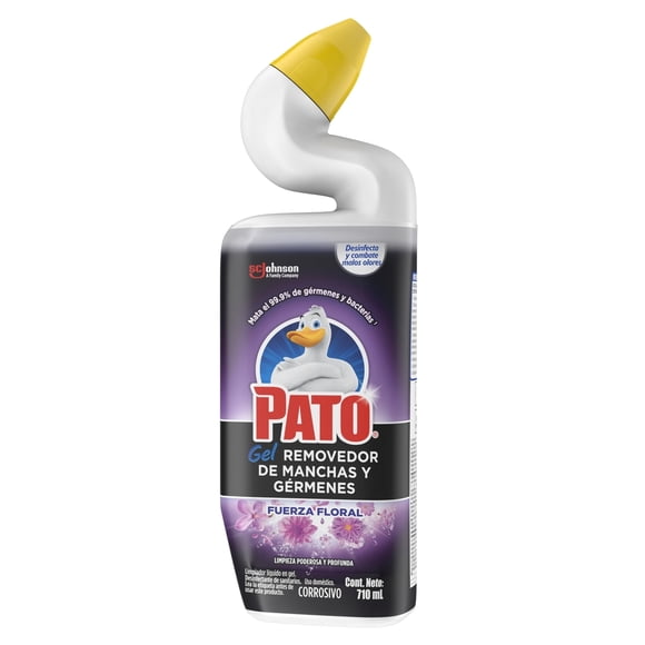 Limpiador Líquido para Sanitarios Pato Gel Removedor de Manchas y Gérmenes Fuerza Floral 710 mL