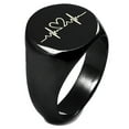 thumbnail image 1 of Sterling Silver Love Heart Lifeline Engraved Round Flat Top Polished Ring, 1 of 1