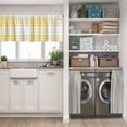 thumbnail image 5 of LALILO Kitchen Curtain Valance Yellow White Check Rod Pocket Window Curtain 52"x 18" Set of 2, 5 of 6