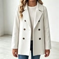 thumbnail image 4 of YSUEJPF Girls Wool Trench Coat Double Breasted Pea Coat Button Down Jacket Lapel Outerwear 5-16 Years, 4 of 9