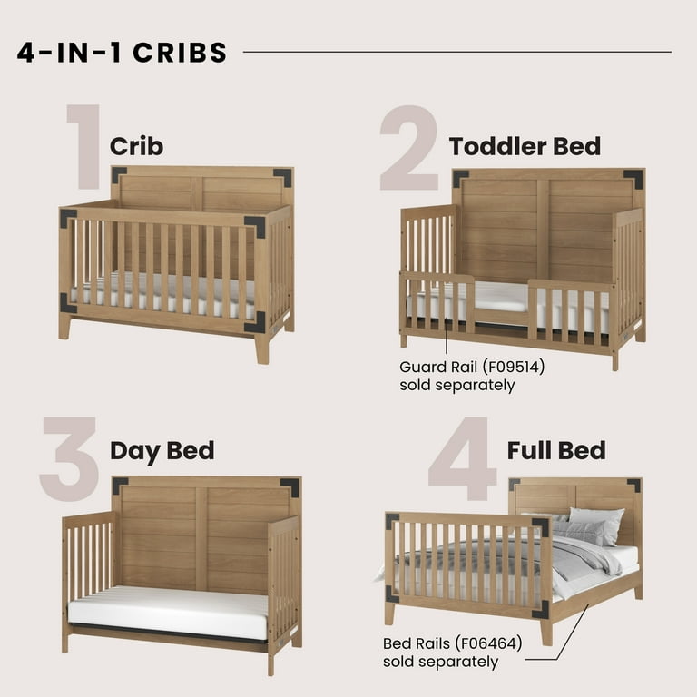 Child Craft Lucas 4 in 1 Convertible Crib Baby Crib Converts to Day Bed Toddler Bed and Full Size Bed 3 Adjustable Mattress Positions Non Toxic