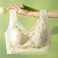 thumbnail image 5 of Bigersell Seamless Bras for Women, Plus Size Wireless Push-up Bras, Floral Lace V-Neck Pull On Padded Bra Wide Straps Back Smoothing Everyday Bras White 4XL, 5 of 9