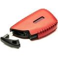 thumbnail image 4 of Vitodeco Genuine Leather Smart Key Fob Case Compatible with GMC Canyon, Sierra, Yukon, Acadia, Terrain (2021 - 2026 Models) - 4 Buttons, Red, 4 of 5